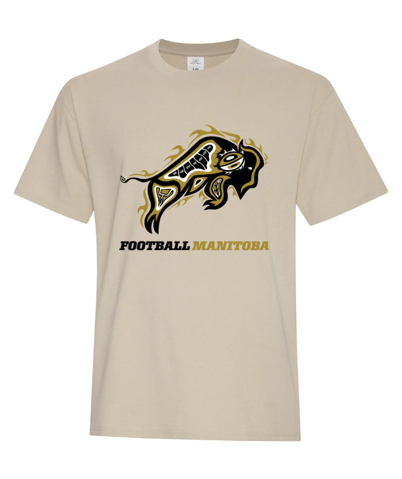 Football Manitoba Indigenous Bison Earth Wash Youth T-Shirt