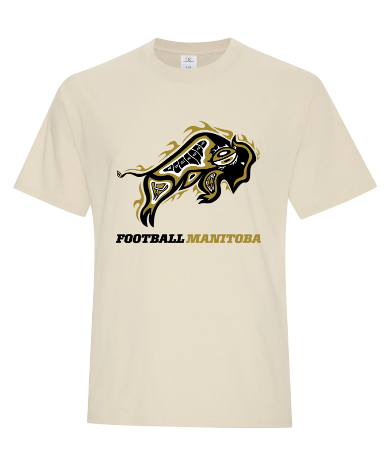 Football Manitoba Indigenous Bison Earth Wash Youth T-Shirt