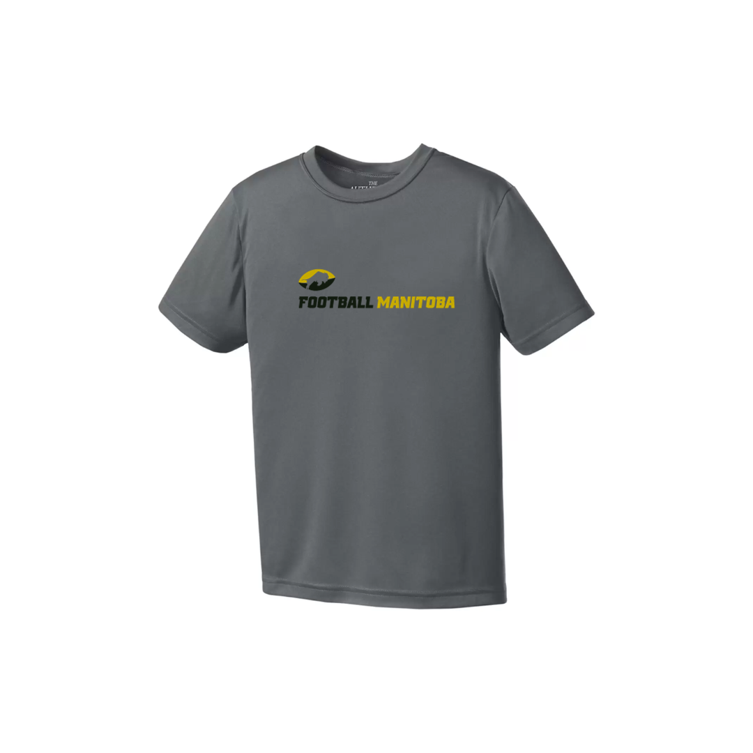 Football Manitoba DriFit Youth T-Shirt - Horizontal Logo