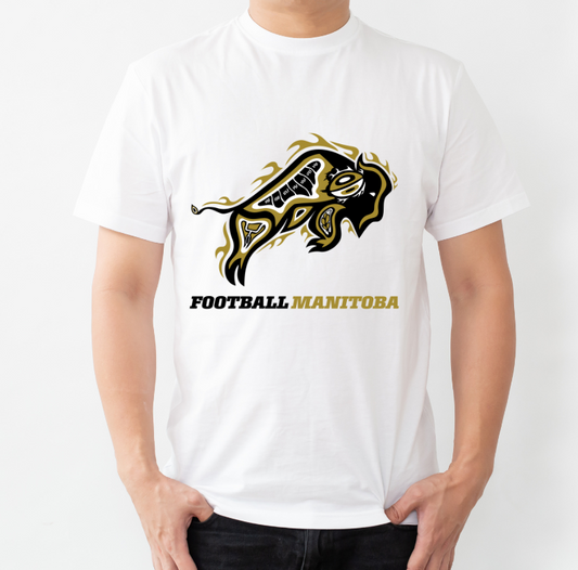 Football Manitoba Indigenous Bison Ringspun Adult T-Shirt